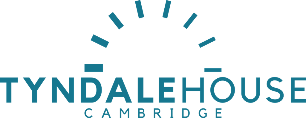 Tyndale House, Cambridge, logo in teal on transparent background